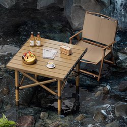 Outdoor Portable Foldable Table and Chair Set, Egg Roll Table, Outdoor Folding Table, Portable Moon Chair, Camping Gear Set