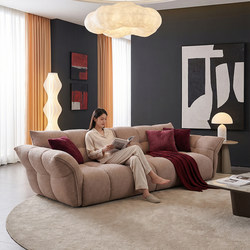 Lily Petal Sofa Cream-Style Fabric Sofa Living Room Modern Simple Light Luxury Small Apartment Three-Seater Sofa