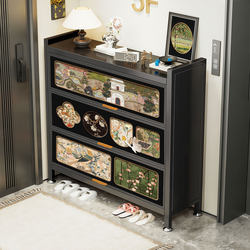 Shoe Cabinet for Home Entrance, Multi-Layer, Large Capacity, Vintage Style, Entryway Storage Cabinet, Integrated Wall-Mounted Shoe Rack