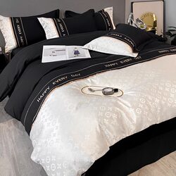 New European-Style Pure Cotton Four-Piece Set, All-Cotton, Light Luxury, High-End Embroidered Duvet Cover, Non-Slip Bedding, Double Bed Cover