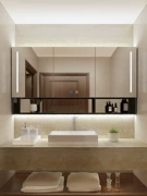 Tủ gương phòng tắm Tủ gương thông minh treo tường có đèn Tủ gương phòng tắm không gian riêng biệt Tủ đựng gương phòng tắm bằng nhôm