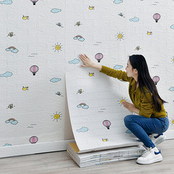 Wallpaper Self-Adhesive 3D Stereo Wall Stickers Waterproof and Moisture-Proof Wallpaper Bedroom Foam Brick Popular Background Wall Decoration Stickers