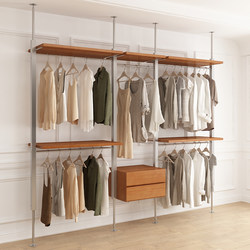 Freestanding Open Wardrobe Bedroom Home Walk-In Closet Storage Rack Assembled Hanging Metal Floor-Standing Clothes Rack