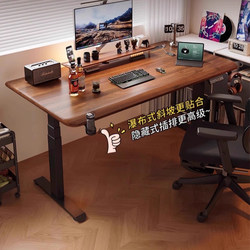 Thickened Solid Wood Electric Height-Adjustable Desk, Smart Desktop Computer Desk, Gaming Desk, Bedroom Home Office Desk, Study Desk