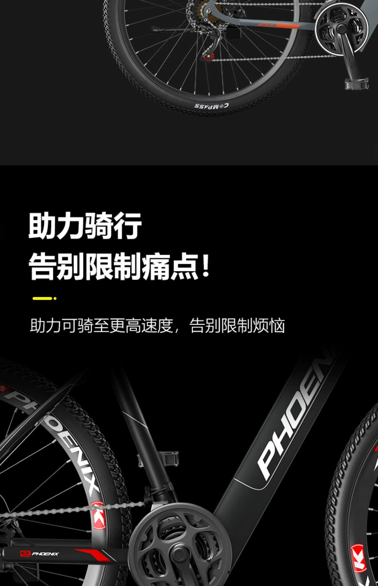PHOENIX 電動自転車 Phoenix 26 リチウム電動マウンテンバイク - ディスクブレーキ