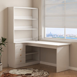 Corner Desk with Bookshelf, Simple Bookcase, Student Bedroom Study Desk, Home Office Desk, Desktop Computer Desk