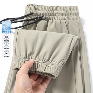 
Shao Shao Apparel Ice Silk Pants Men's Ice Silk Korean Version Large Size Foreign Trade Ready-Touched Sports and Casual Pants