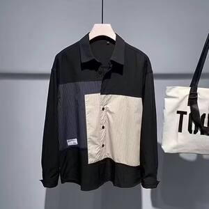 
New shirts for men in spring, loose niche design tops for boys, trendy versatile cardigans, long-sleeved casual jackets