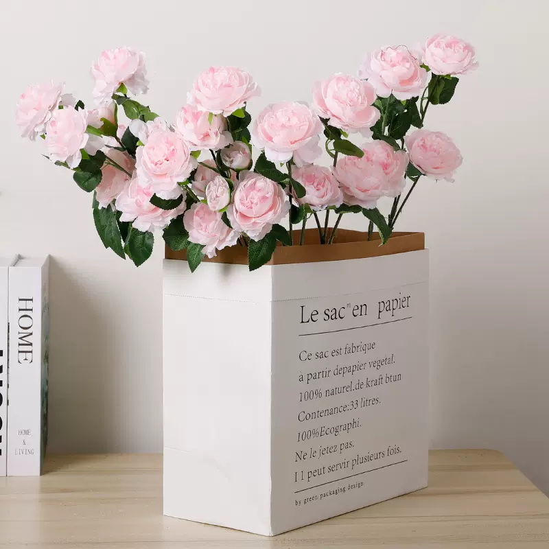 牡丹花室内仿真花装饰客厅假花摆件绢花干花花束摆设餐桌花