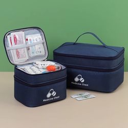 Large-Capacity Household Medicine Box Double-Layer Classification Storage Medicine Organizer Bag Travel Portable Medicine Bag Outdoor First Aid Bag
