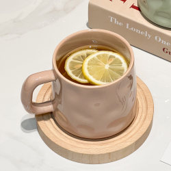 High-Quality Ceramic Mug, Household Drinking Cup with Spoon, Office Couple Water Cup, Milk Fufu Coffee Cup