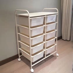 Toy Storage Rack, Snacks, Children's Good-Looking Multi-Layer Trolley Storage Rack, Movable Living Room Drawer-Type Storage Cabinet