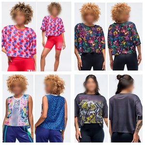 
New ZW fitness wear dance casual sportswear short-sleeved mesh breathable printed T-shirt 973 808 971 972