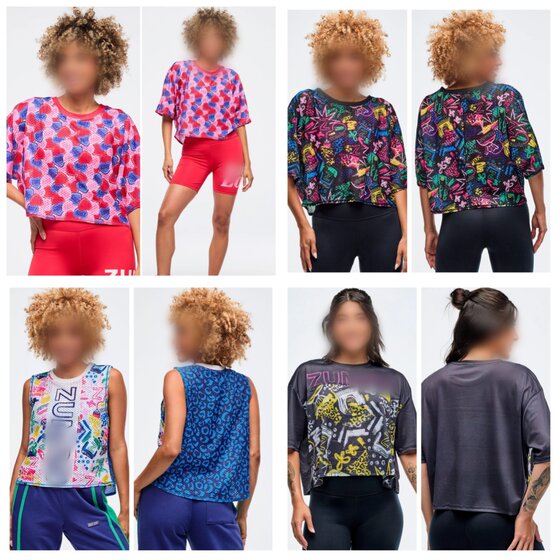 
New ZW fitness wear dance casual sportswear short-sleeved mesh breathable printed T-shirt 973 808 971 972