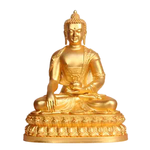 【割引直販】CG130 時代物 底款 銅鍍金釋迦牟尼佛坐像 高12.8cm 重359g・銅鍍金釋迦牟尼佛像・銅鍍金釈迦牟尼仏像 仏像