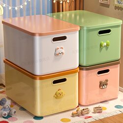 Storage Box Household Desktop Storage Box with Lid Rectangular Snack Toy Storage Box Storage Basket Miscellaneous Organizing Box