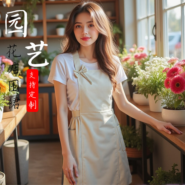 Flower shop gardening apron kitchen home use 2025 new oil-resistant and waterproof customized work clothes for women
