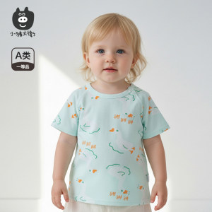 Little pig David baby T-shirt summer cotton cartoon printed boy girl baby top round neck short sleeve T-shirt thin pants