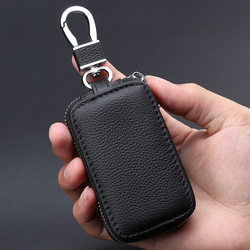 Car Key Case Universal Style Genuine Leather Remote Control Keychain Personalized Creative Trendy Car Key Protective Cover for Men