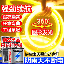 2025 New Solar Light Strip Outdoor Waterproof Super Bright Courtyard 360-Degree Light-Emitting Led Light Strip Outdoor Atmosphere Light