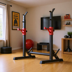 Adjustable Squat Rack with Barbell Stand for Home Use, Multifunctional Indoor Fitness Equipment, Weightlifting Rack, Bench Press Rack