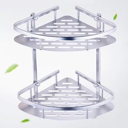 Perforated Aluminum Steel Bathroom Triangular Shelf Wall-Mounted Shower Room Tripod Toilet Supplies