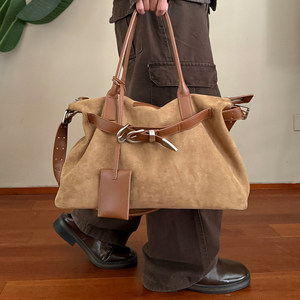 
Holocene American trendy brand cross-body shoulder bag unisex suede PU leather large-capacity commuter handbag