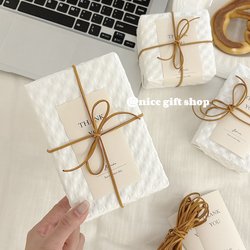 ins Simple Style Pure White Gift Wrapping Paper Birthday High-End Embossed Paper Card Packaging Lining Paper
