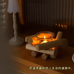 Cute Days Vintage Driftwood Handmade Candle Holder ins Pastoral European Style Simple Home Decoration Bed and Breakfast Props