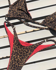 European and American explosion three -point Bikini sexy leopard printing swimwear cross -border INS same bikini swimsuit
