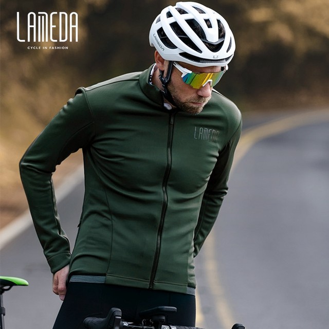 Lampada autumn and winter fleece windproof cycling clothing suit men's warm jacket mountain road cycling clothing equipment