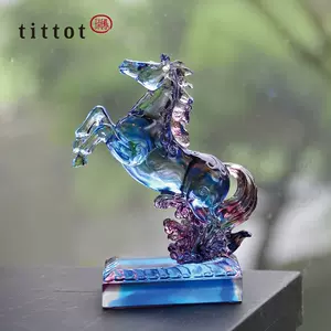 使用 美品 琉園工房 瑠璃工房 tittot 馬 大型 置物 クリスタル