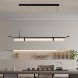 New Chinese-Style Song Dynasty Aesthetic Tea Room Chandelier, Dining Room, Study, Long Bar Counter, Modern Minimalist Tea Table, Zen-Inspired Office