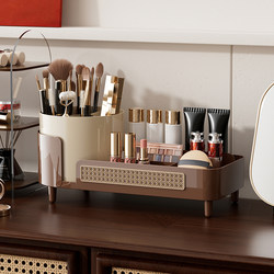 Rotating Cosmetic Storage Box, Desktop High-End Makeup Brush and Lipstick Organizer, Dressing Table Skin Care Product Storage Rack