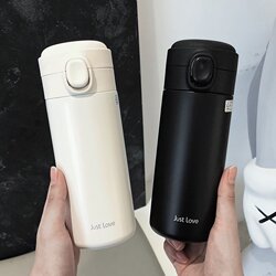 New Simple Flip-Top 304 Stainless Steel Insulated Cup, Portable and Compact, Men's and Women's Student Water Cup, New Model 2025