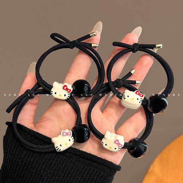 Simple headband female cute cat hair rubber band hairband 2025 new high elastic hair accessories ponytail hairband