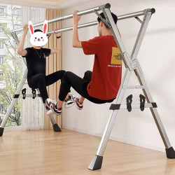 Folding Clothes Drying Rack for Indoor Use, Balcony, Floor-Standing, Bedroom, Stainless Steel, Telescopic Clothes Rod, Quilt Drying Tool, Hanging Rack