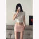 American hot girl pink low waist slim skirt 2024 summer new slim sexy hip-cover skirt miniskirt for women