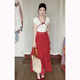 French retro polka dot printed ruffle red high skirt summer new temperament elegant cake long skirt women