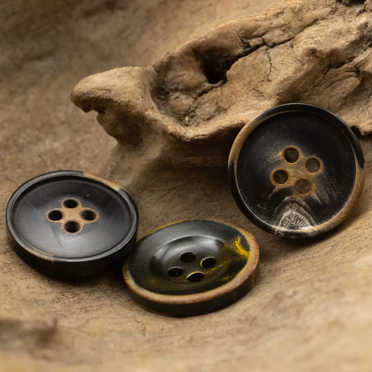 做旧火烧西服马甲碗型牛角扣子秋冬毛衣毛呢西装工装制服外套纽扣