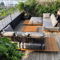 Outdoor rattan sofa courtyard villa coffee table combination