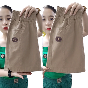 Women's summer high waisted elastic shorts