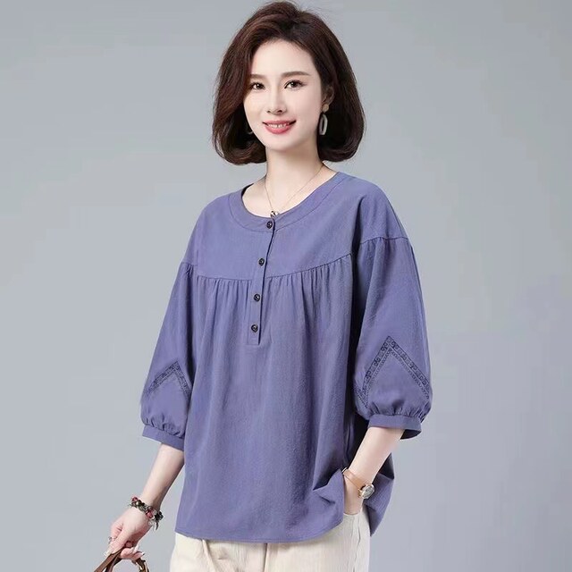 Women Korean Summer Attire Seven Quarter Sleeved Shirt Skirt Female New Fashion Blue White Striped Slim Dress Fit Shirt Skirt
