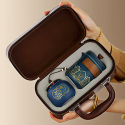 Quick Cup One-Pot Camping Ceramic Portable Travel Tea Set Kung Fu Outdoor Tea Brewing Pot Business Trip Travel Tea Cup