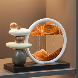 Time Flies Like a River, and Fortune Comes with It. Flowing Sand Painting Ornaments for Living Room, Tv Cabinet, Wine Cabinet, Light Luxury, High-End Home Decorations, Office