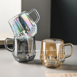 High-End Glass Cup with Handle, Household Water Cup, ins High-Quality Tea Cup, Thickened Milk, Juice, Coffee Cup