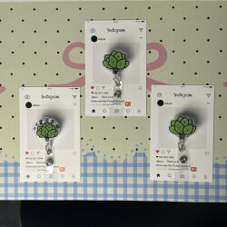 Yuzu Leaf Doctor Badge Nurse Student Id Card Holder Work Card Case Lanyard Cute Cartoon Retractable Clip