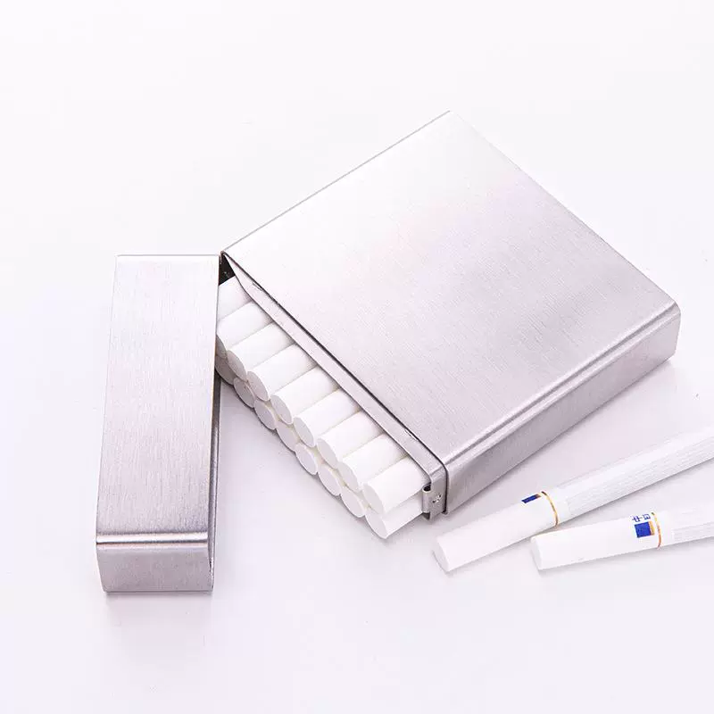 20支男士烟盒 不锈钢烟盒 翻盖烟盒 拉丝不锈钢烟盒 商务烟盒