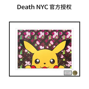 【人気沸騰】 Death NYC限量版画皮卡丘装饰画村上隆樱花潮流壁画 その他