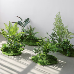Simulated Moss Green Plants for Landscaping, High-End Light Luxury Micro-Landscape, Indoor Artificial Plants, Floor-Standing Bionic Decoration Arrangement, Bonsai
